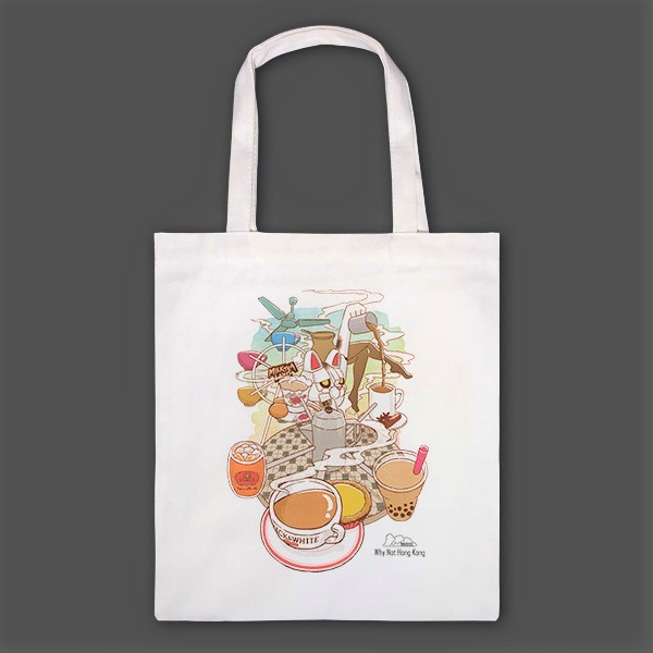 The Meochemist . MilkTeaLand Canvas Tote Bag Why Not Hong Kong